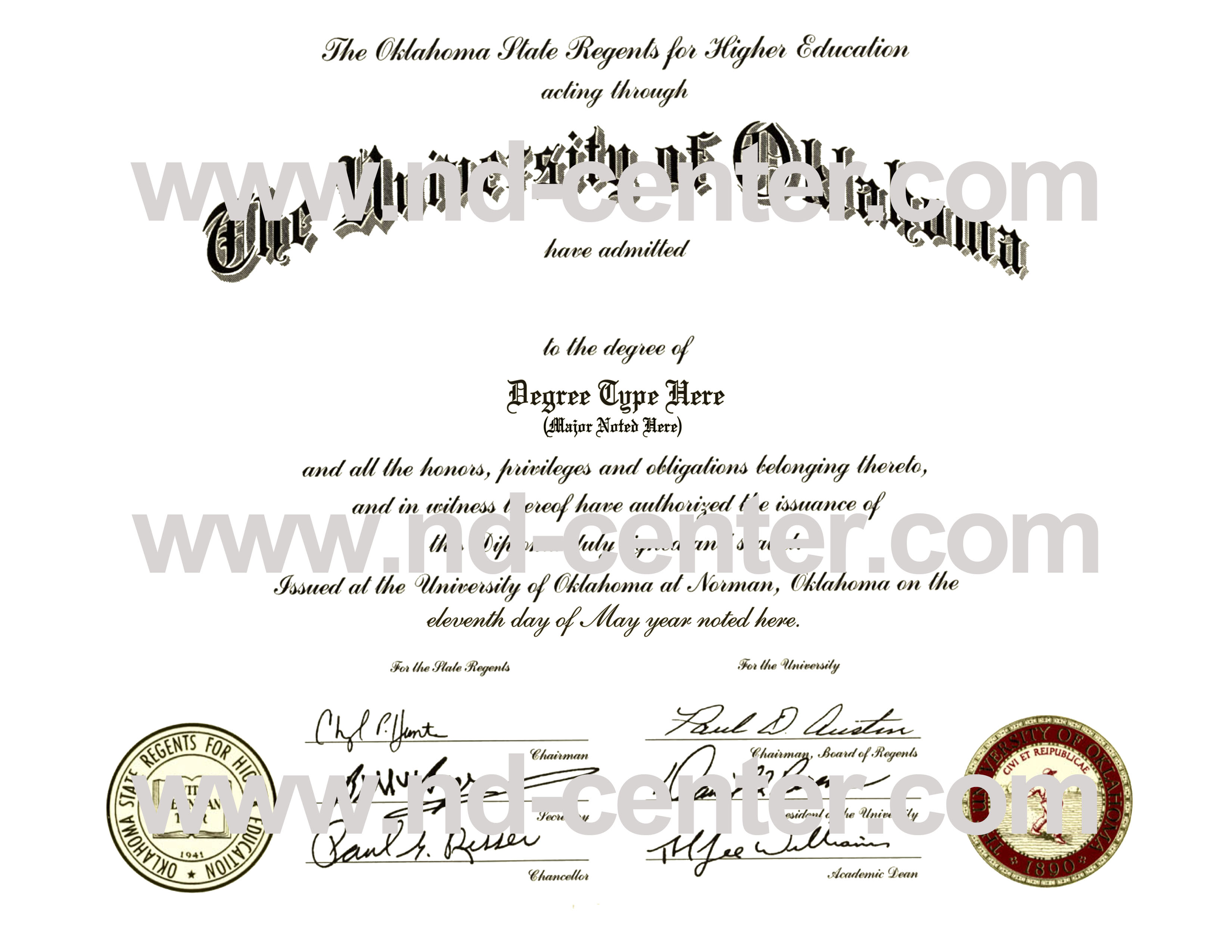 Sample Fake Diplomas