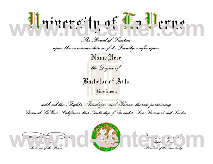 University of La Verne Diploma