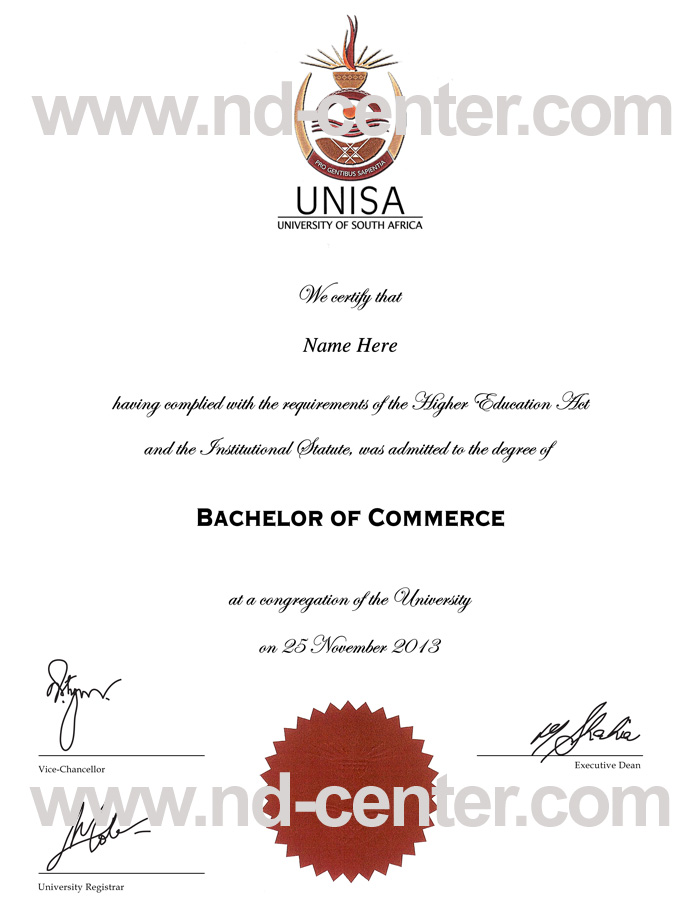 University of South Africa Degree