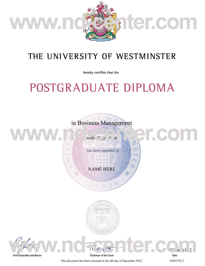 University of Westminster Degree