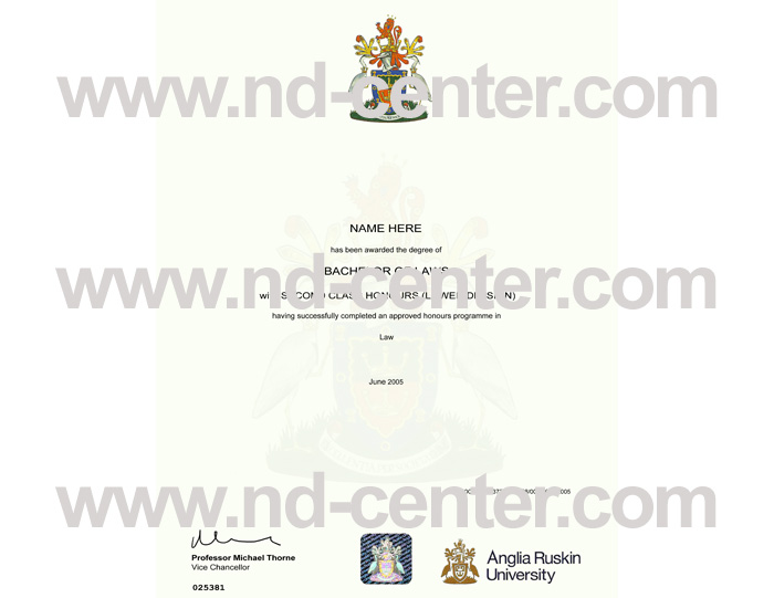 Anglia Ruskin University Diploma