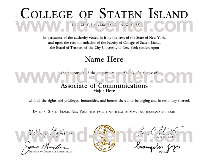 college of staten island diploma