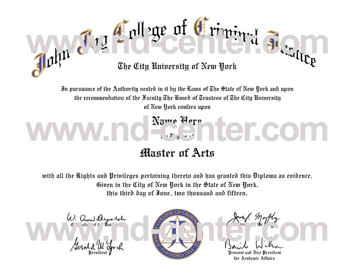 John Jay College of Criminal Justice Diploma