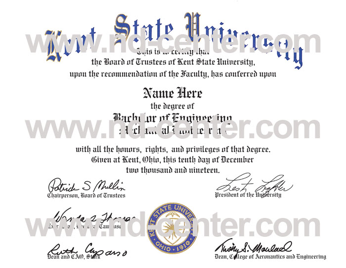 kent state university diploma