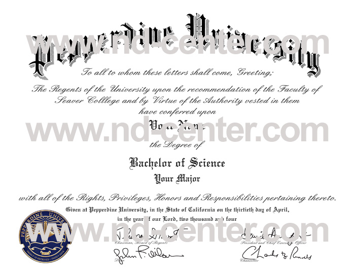 pepperdine university diploma