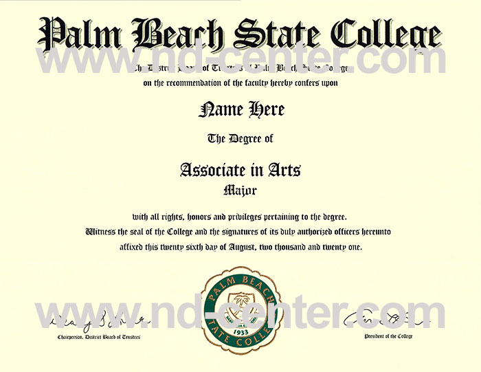 Palm Beach State College Diploma