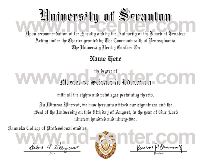 university of scranton diploma