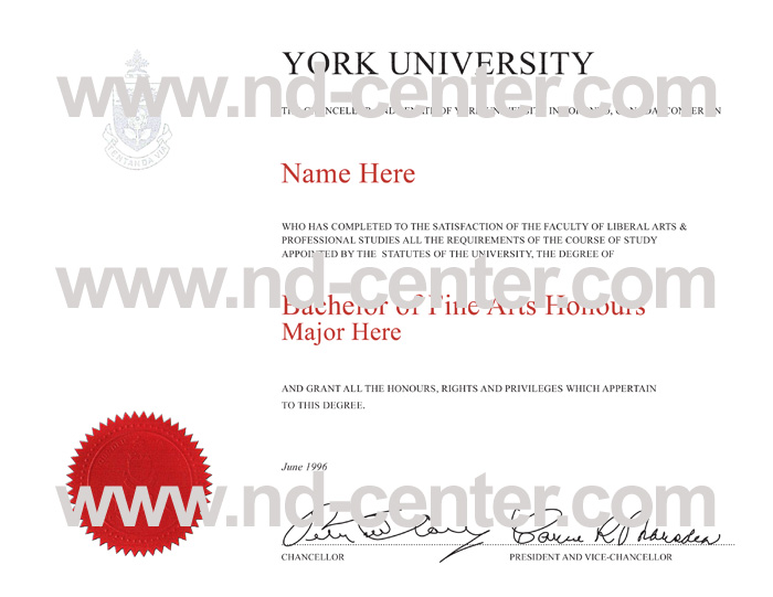 york university diploma