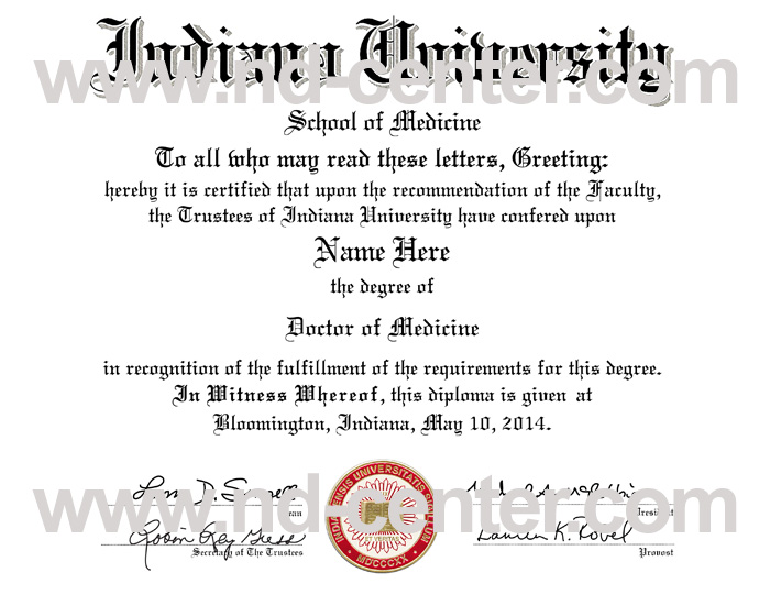 Indiana University Diploma