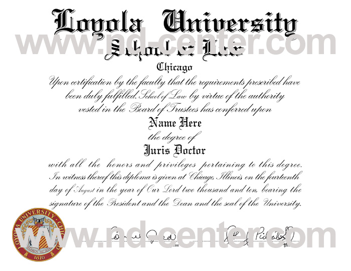 Loyola University Chicago Diploma