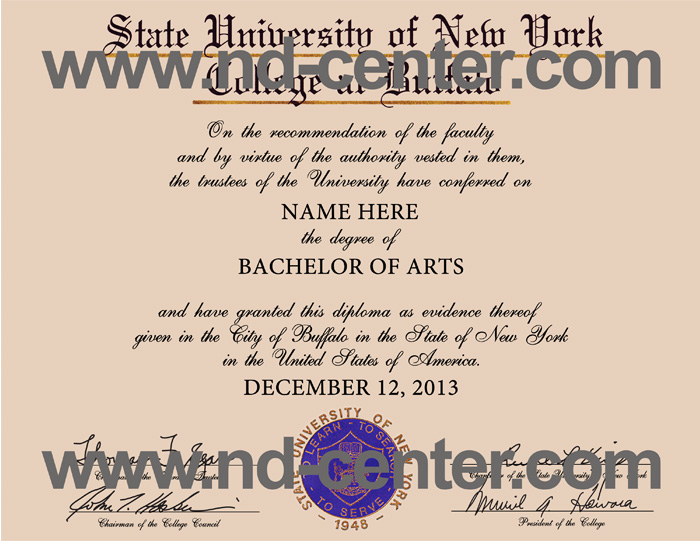 State University Of new York College At Buffalo Diploma