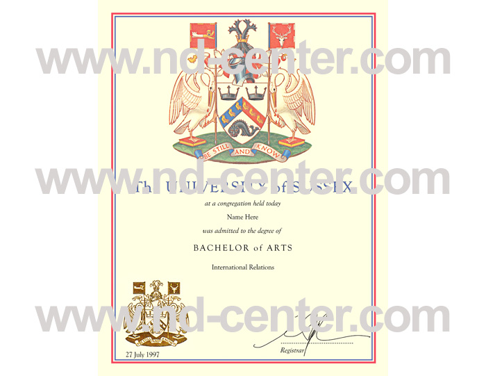 University Of Sussex Diploma