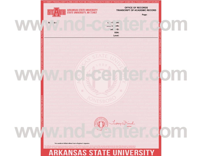 Arkansas State University Transcript