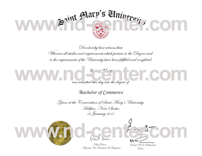 Saint Mary's University Diploma