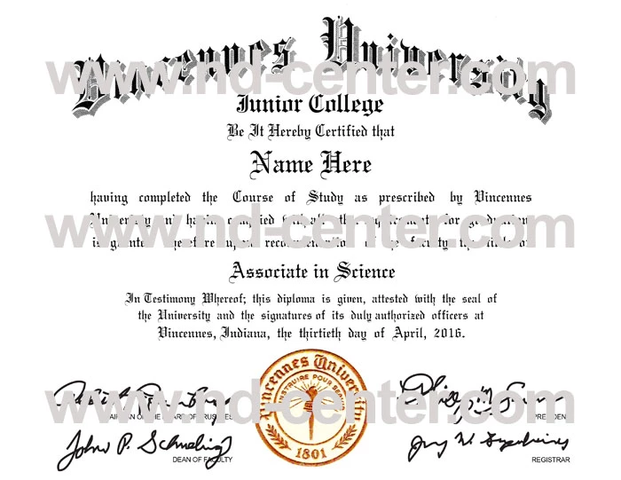 Vincennes University Diploma