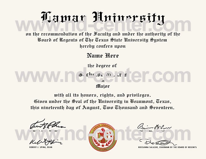 Lamar University Diploma