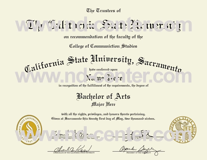 California State University Sacramento Diploma